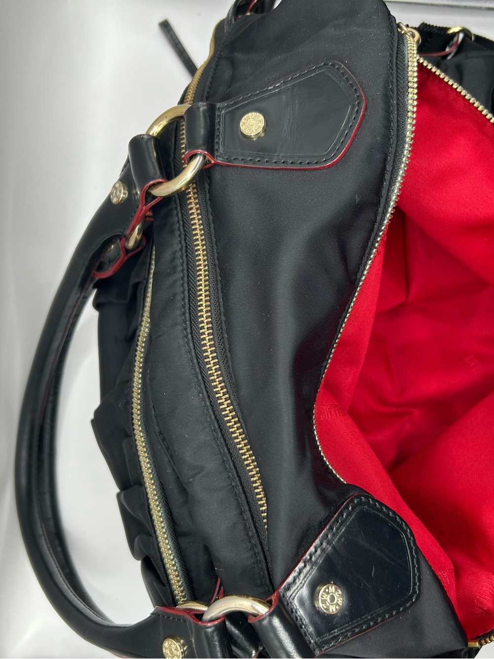 MZ Wallace Black Nylon Tote with Red-Trim - Picture 5 of 11